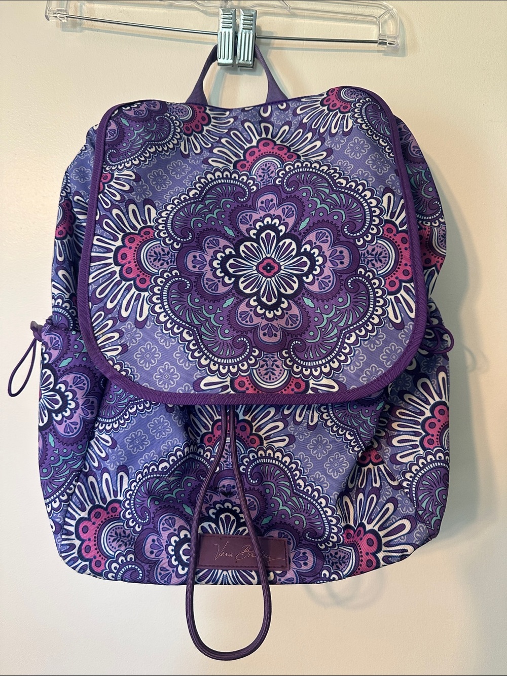 Vera Bradley Lighten Up Drawstring Backpack - Purple Medallion pattern